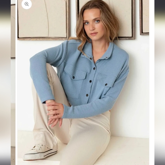 💙 Steel Blue Ribbed Jacket - Picture 5 of 5